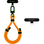 Techsuit - Rope Wrist Strap - for Phones, Carabiner, Nylon Braided, Durable, Adjustable, Universal - Flame Orange - (RWS1-03)