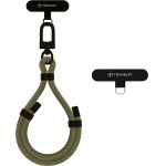 Techsuit - Rope Wrist Strap - for Phones, Carabiner, Nylon Braided, Durable, Adjustable, Universal - Pine Forest - (RWS1-04)