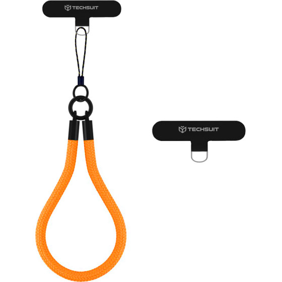 Techsuit - Rope Wrist Strap - for Phones, with Keychain Cord, Nylon Braided, Durable, Universal - Blazing Flame - (RWS2-01)