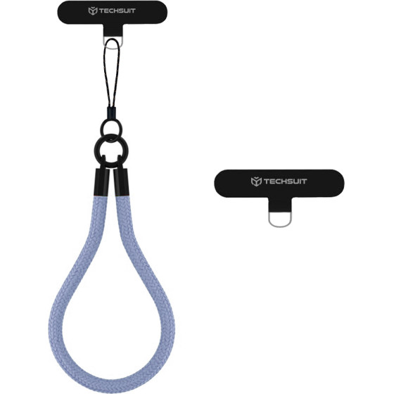 Techsuit - Rope Wrist Strap - for Phones, with Keychain Cord, Nylon Braided, Durable, Universal - Frosted Sky - (RWS2-17)