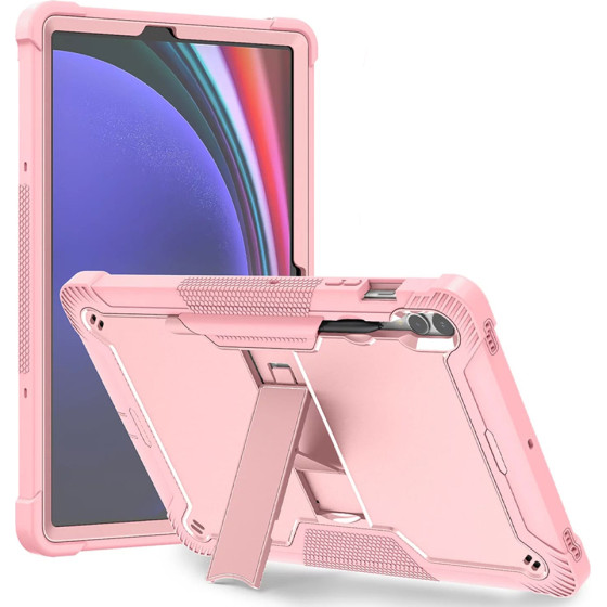Techsuit - Rugged TabShell + Screen Protector - Samsung Galaxy Tab S9 Plus / S10 Plus / S9 FE Plus - Rose Gold