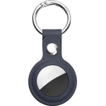 Techsuit - Secure Leather Holder (SLH1) - Apple AirTag Case, with Metal Ring - Blue - (SLH1;BLUE)