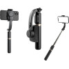 Techsuit - Selfie Stick - Anti-Shake Tripod with Bluetooth Remote Control, 360 Rotation, Aluminium Alloy, 75cm - Black - (Q08)