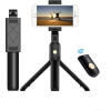 Techsuit - Selfie Stick - Compact Tripod Mount with Bluetooth Remote Control, Foldable, 70cm - Black - (K07)