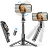 Techsuit - Selfie Stick - Stable Gimbal/Tripod with Bluetooth Remote Control, Fill Light, 360 Rotation, 70cm - Black - (L19S)