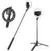 Techsuit - Selfie Stick - Stable Tripod with Bluetooth Remote Control and Ring Light, Stainless Steel, 170cm - Black - (Q05S)