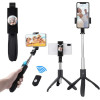 Techsuit - Selfie Stick - Stable Tripod with Bluetooth Remote Control, Foldable, 360 Rotation, 70cm - Black - (K06)