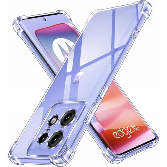 Techsuit - Shockproof Clear Silicone - Motorola Edge 50 Pro - Clear