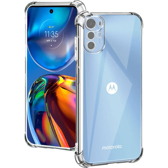 Techsuit - Shockproof Clear Silicone - Motorola Moto E32 / Moto E32s / Moto G22 - Clear