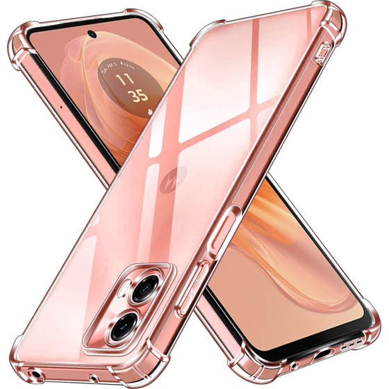 Techsuit - Shockproof Clear Silicone - Motorola Moto G04 / Moto G04s / Moto G24 / Moto E14 - Clear