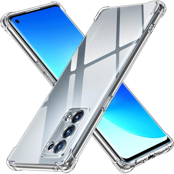 Techsuit - Shockproof Clear Silicone - Oppo Reno6 Pro 5G (Snapdragon) - Clear