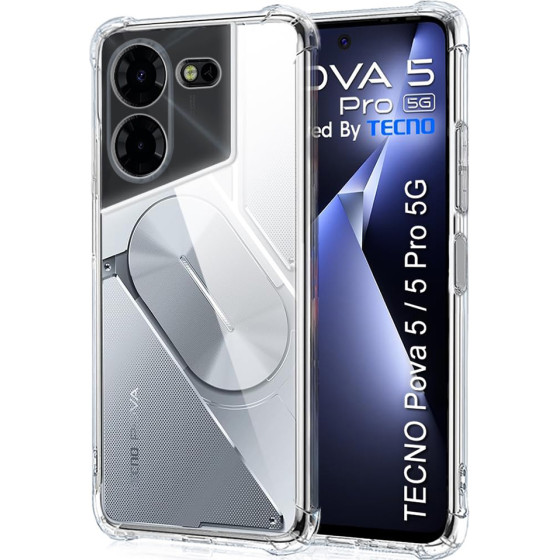 Techsuit - Shockproof Clear Silicone - Tecno Pova 5 Pro - Clear