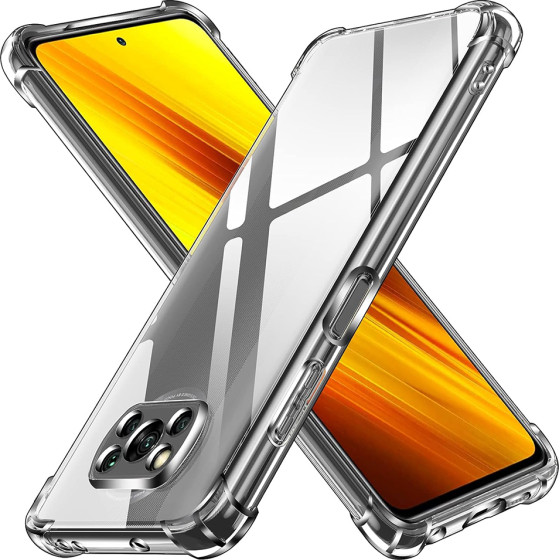 Techsuit - Shockproof Clear Silicone - Xiaomi Poco X3 / Poco X3 NFC / Poco X3 Pro - Clear
