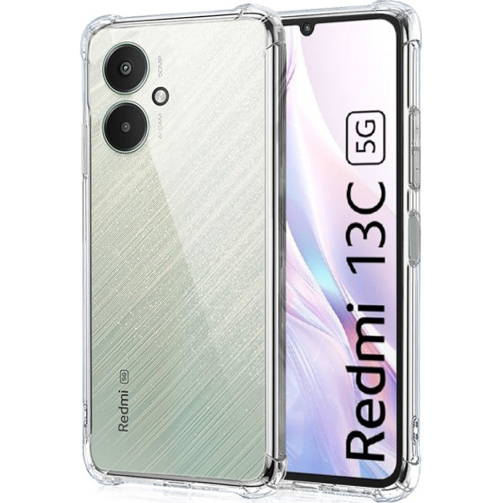 Techsuit - Shockproof Clear Silicone [Camera Protection] - Xiaomi Redmi 13C 5G - Clear