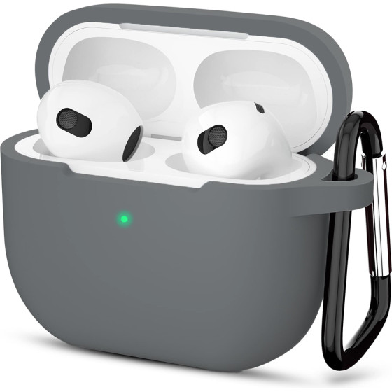 Techsuit - Silicone Case - for Apple AirPods 3, Smooth Ultrathin Material - Grey