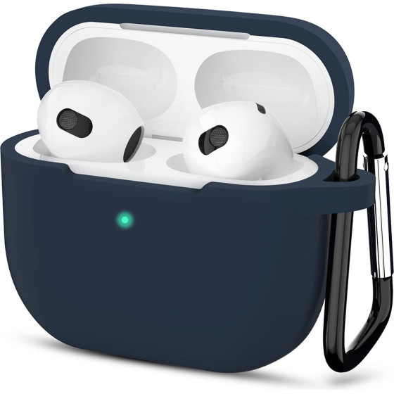Techsuit - Silicone Case - for Apple AirPods 3, Smooth Ultrathin Material - Navy Blue