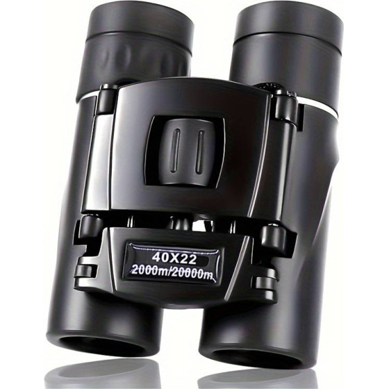 Techsuit - Small Compact Binocular - for Hunting, Camping, Waterproof, High Powered, Portable, Foldable, 40x22 - Black - (BN2)