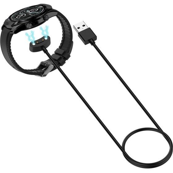 Techsuit - SmartWatch Wireless Charging Cable (TCW1) - for Mobvoi TicWatch Pro 5/Pro X/E3/Pro 3/Pro 3 LTE/Pro 3 GPS - Black