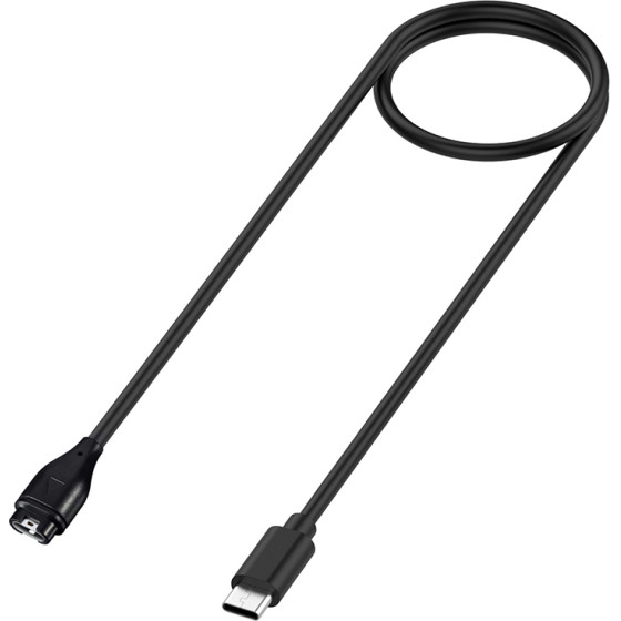 Techsuit - SmartWatch Wireless Charging Cable (TGC2) - for Garmin Fenix 5/5 Plus/6/6X/7X / Vivoactive 3/5, USB-C, 5W, 1m - Black