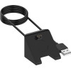 Techsuit - SmartWatch Wireless Charging Cable (TGC3) - for Garmin Fenix 5/5 Plus/6/6X/7X, USB, 5W, 1m with Desk Holder - Black