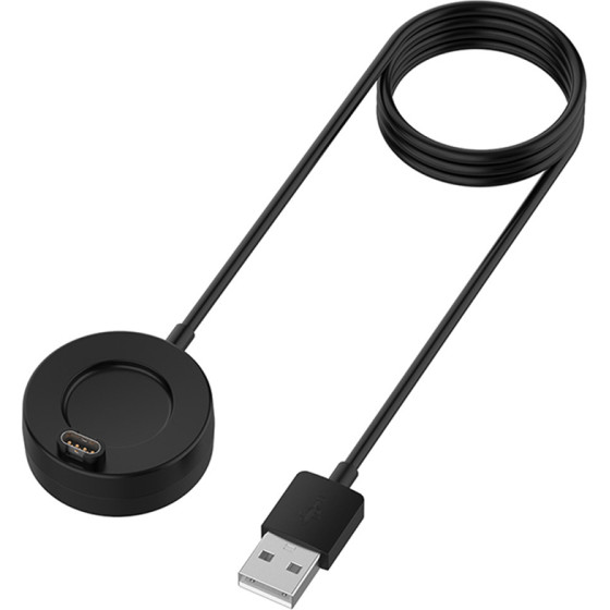 Techsuit - SmartWatch Wireless Charging Cable (TGC4) - for Garmin Fenix 5/5 Plus/6/6X/7X, USB, 5W, 1m with Desk Holder - Black