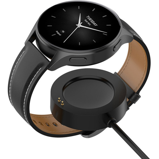 Techsuit - SmartWatch Wireless Charging Cable (TXC5) - for Xiaomi Watch H1/2 Pro/S2, USB, 5W with Desk Holder - Black