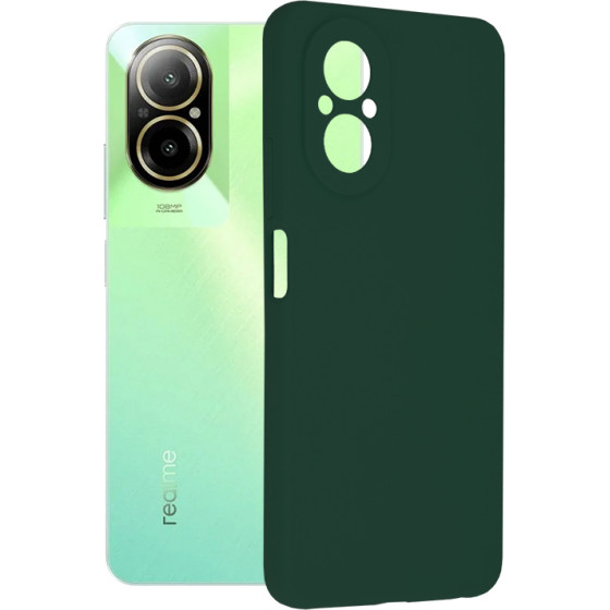 Techsuit - Soft Edge Silicone - Realme C67 4G - Dark Green