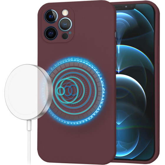 Techsuit - SoftFlex MagSafe - iPhone 12 Pro Max - Plum Red