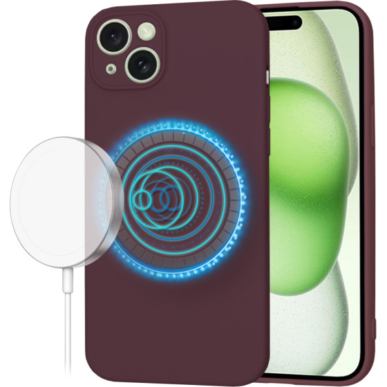 Techsuit - SoftFlex MagSafe - iPhone 15 Plus - Plum Red
