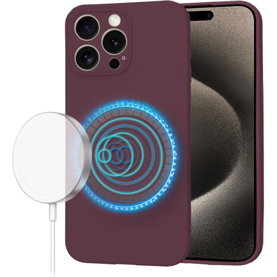 Techsuit - SoftFlex MagSafe - iPhone 15 Pro Max - Plum Red