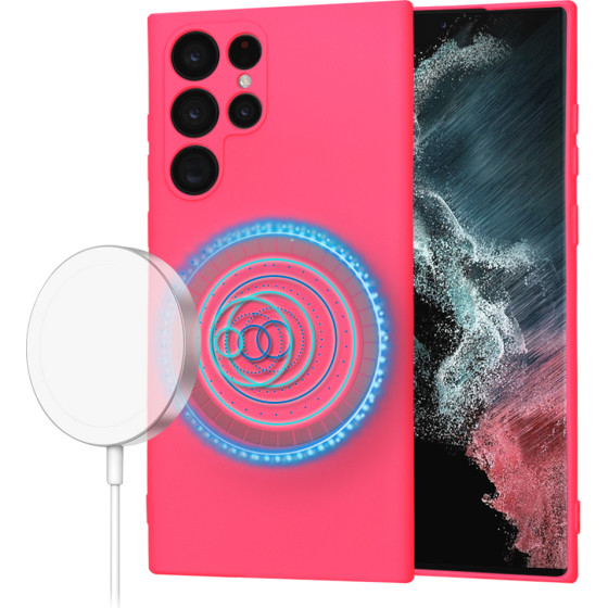 Techsuit - SoftFlex MagSafe - Samsung Galaxy S22 Ultra 5G - Hot Pink