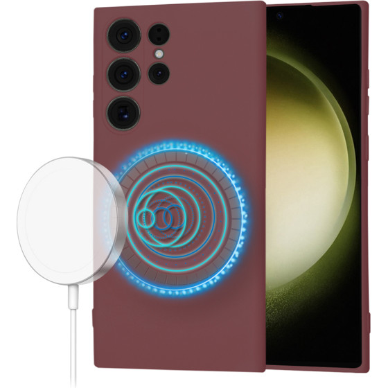 Techsuit - SoftFlex MagSafe - Samsung Galaxy S23 Ultra - Plum Red