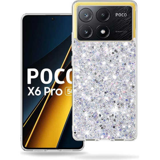 Techsuit - Sparkly Glitter - Xiaomi Poco X6 Pro - White