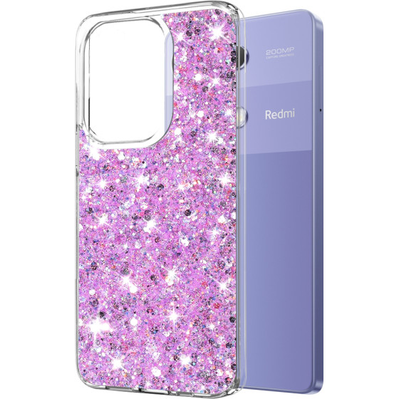 Techsuit - Sparkly Glitter - Xiaomi Redmi Note 13 Pro 4G / Poco M6 Pro 4G - Magenta