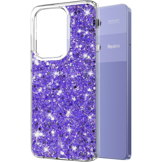 Techsuit - Sparkly Glitter - Xiaomi Redmi Note 13 Pro 4G / Poco M6 Pro 4G - Purple