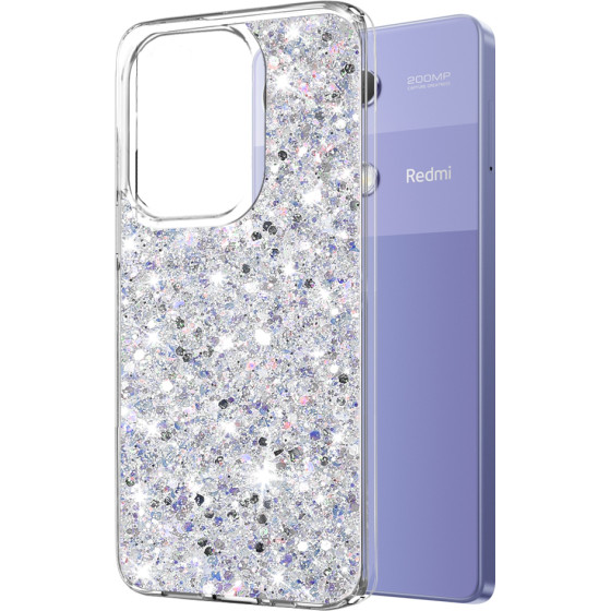 Techsuit - Sparkly Glitter - Xiaomi Redmi Note 13 Pro 4G / Poco M6 Pro 4G - White