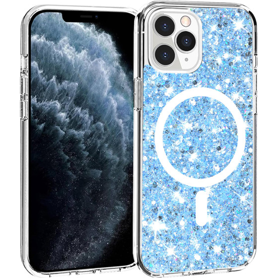 Techsuit - Sparkly Glitter MagSafe - iPhone 11 Pro Max - Blue