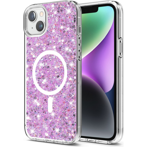 Techsuit - Sparkly Glitter MagSafe - iPhone 14 - Magenta