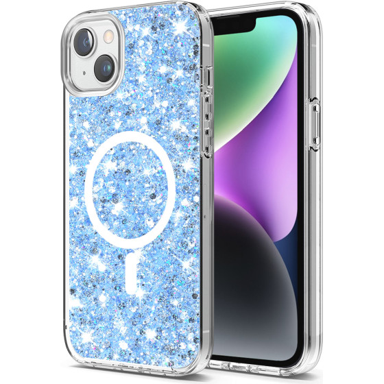 Techsuit - Sparkly Glitter MagSafe - iPhone 14 Plus / iPhone 15 Plus - Blue