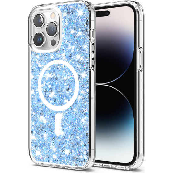 Techsuit - Sparkly Glitter MagSafe - iPhone 14 Pro - Blue