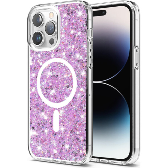 Techsuit - Sparkly Glitter MagSafe - iPhone 14 Pro - Magenta