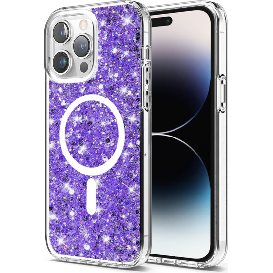 Techsuit - Sparkly Glitter MagSafe - iPhone 14 Pro - Purple