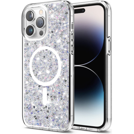 Techsuit - Sparkly Glitter MagSafe - iPhone 14 Pro - White