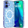Techsuit - Sparkly Glitter MagSafe - iPhone 16 Plus - Blue