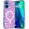 Techsuit - Sparkly Glitter MagSafe - iPhone 16 Plus - Magenta