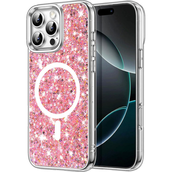 Techsuit - Sparkly Glitter MagSafe - iPhone 16 Pro - Pink