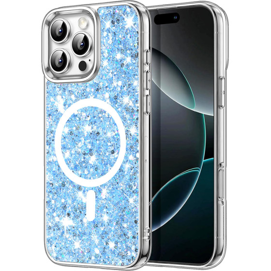 Techsuit - Sparkly Glitter MagSafe - iPhone 16 Pro Max - Blue