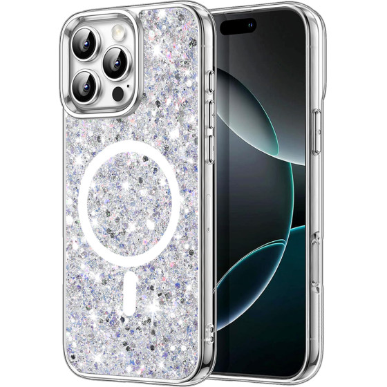 Techsuit - Sparkly Glitter MagSafe - iPhone 16 Pro Max - White