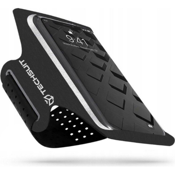 Techsuit - Sports Armband (TH10) - with Velcro, for Phones, max 6.5'' - Black / Gray
