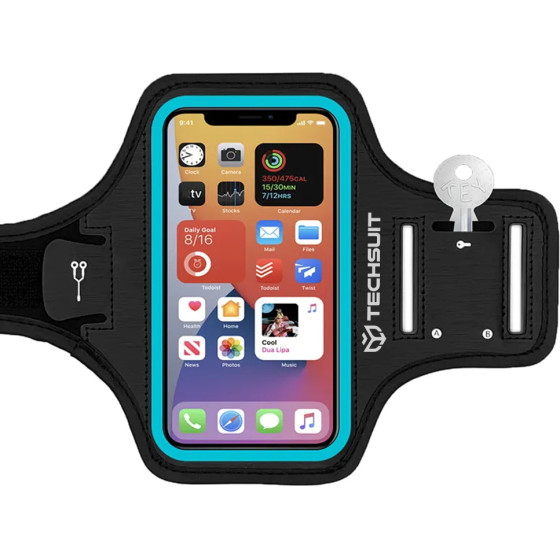 Techsuit - Sports Armband (TH20) - with Velcro, for Phones, max 6.8'' - Blue - (TH20/BLUE/6.8)